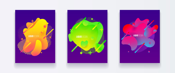 Abstract cover set of liquid shapes