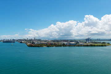 Cargo ship terminal and airport