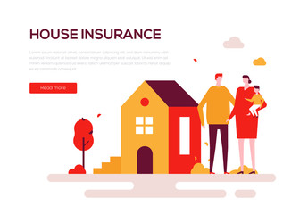 House insurance - colorful flat design style web banner