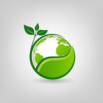 Earth Day logo for environment and ecology friendly concept, vector illustration