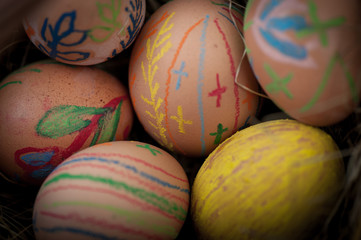 Fototapeta na wymiar Eggs Easter homemade