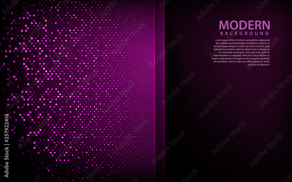 Wall mural purple 3d paper background. abstract realistic overlap paper with light glitters decoration with spa