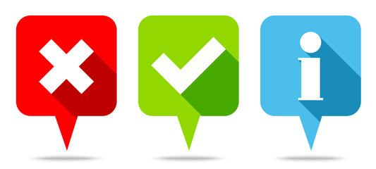 Sprechblasen Checkmarks & Information