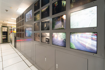 Modern plant control room and computer monitors