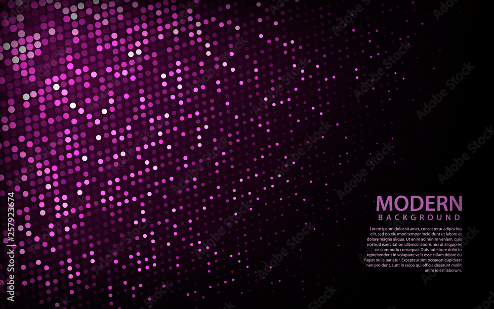Poster purple 3d paper background. abstract realistic overlap paper with light glitters decoration with spa
