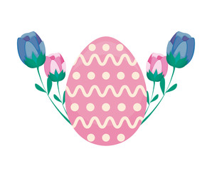 decorated egg of easter with flowers