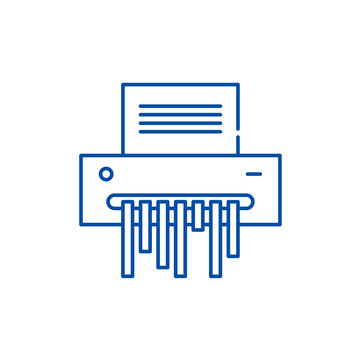 recommend clip art: Paper shredder line concept icon. Paper shredder flat  vector website sign, outline symbol, illustration.