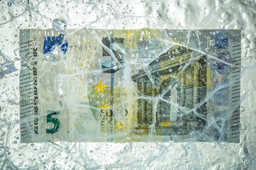 euro cash in ice