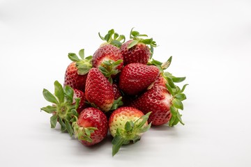 strawberries, isolated on white background