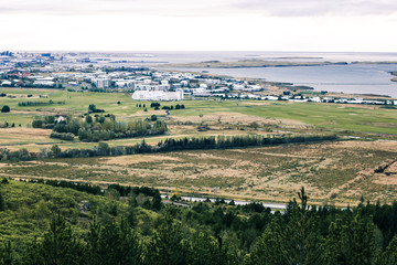 Fototapeta na wymiar Iceland Reykjavik City Mountainside View