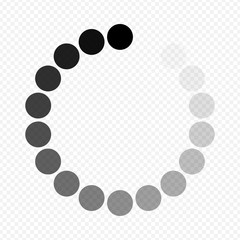 Download or loading sign isolated on white background. Round icon. Loading bar. Vector illustration.