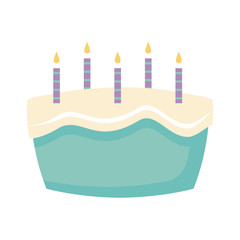 Obraz premium sweet cake with candles isolated icon