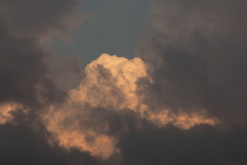 dark sky and gold cloudy , dramatic storm weather . frame of heaven