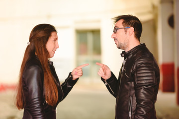 Woman and man arguing