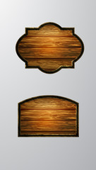 Vector realistic illustration of wooden signboard