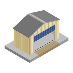 Storage Unit Open Door Vector