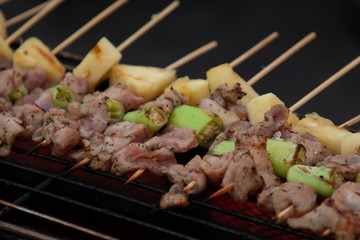 barbecue grill on fire