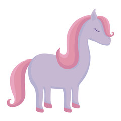 cute unicorn animal isolated icon