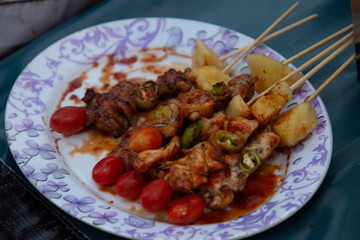 spicy barbecue grill on plate