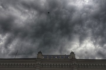 clouds over the railway station