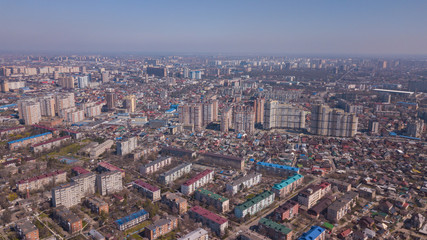 Aerial city view of Krasnodar, Russian Federation, 2019