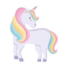 cute unicorn animal isolated icon