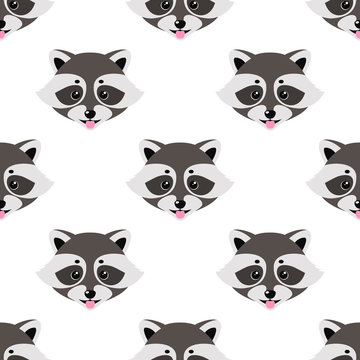 Cute raccoon showing tongue pattern