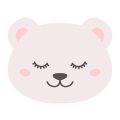 Sleepy white bear face