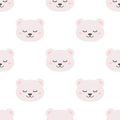 Sleepy white bear pattern