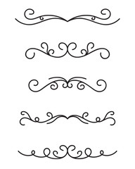 Obraz premium Set of ornamental decorative elements on white background