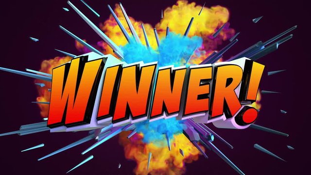 Amazing explosion animation with Winner text