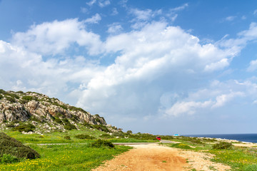 Cape Greco national forest park in February. Cyprus