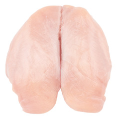 Raw chicken breast filets isolated on white background. With clipping path