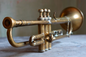 Obraz na płótnie Canvas an ancient jazz trumpet