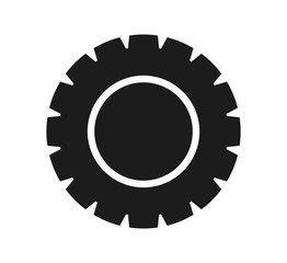 Settings Icon with Gear Symbol. Flat style vector EPS.