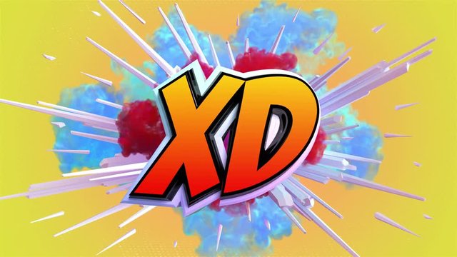Amazing explosion animation with XD smile text