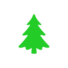 Christmas tree - flat vector icon. Christmas tree silhouette. Fir tree simple vector illustration isolated