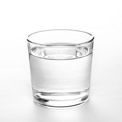 water glass on white background