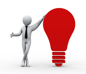 3d business man idea bulb