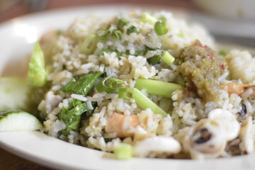 fried rice with salty fish and shrimp