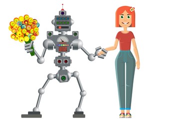 Date of the robot and man. The development of civilization.