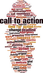 Obraz premium Call to action word cloud