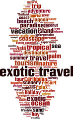 Obraz premium Exotic travel word cloud