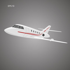 Private jet vector icon. Business jet illustration.