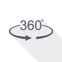 360 degree panorama icon, vector illustration