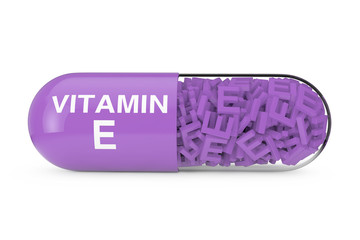 Vitamin E Capsule Pill. 3d Rendering