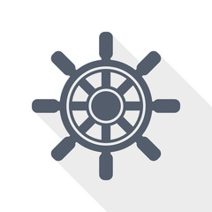 Ship wheel icon, vector illustration, sail concept sign