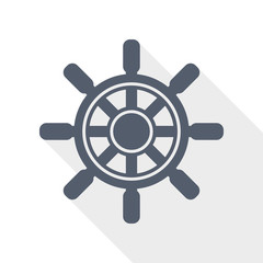 Obraz premium Ship wheel icon, vector illustration, sail concept sign