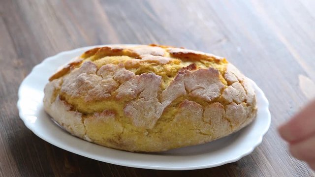 cornbread on white dish