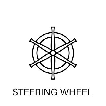 ship steering wheel outline icon. Signs and symbols can be used for web, logo, mobile app, UI, UX